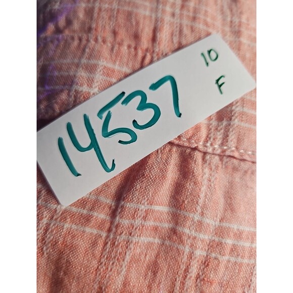 Tommy Bahama Shirt Mens XXL Linen Long Sleeve Pink Salmon Check Button Up Casual - Picture 11 of 11